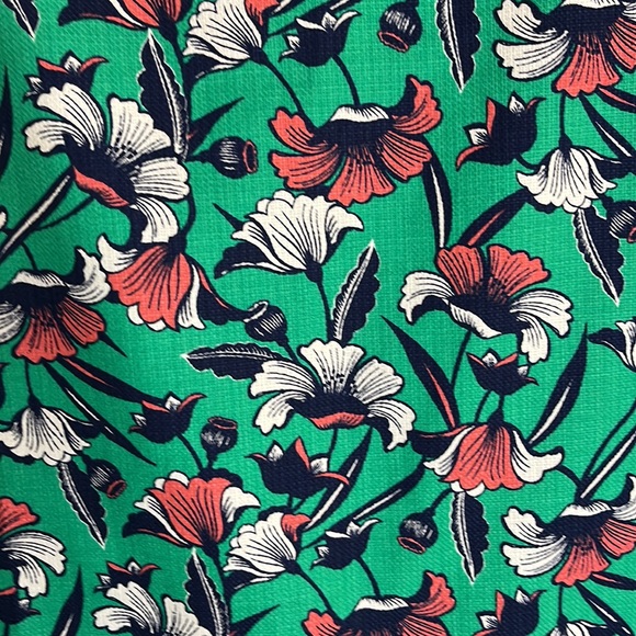 J By J.CREW Skirt Size 6 Cotton Floral Lined Slit Back Zip Knee Length Straight - Picture 2 of 16